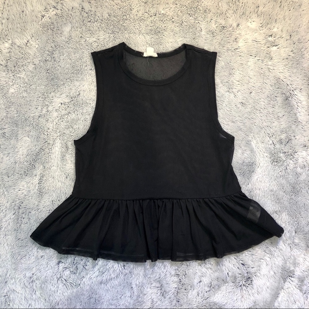 Transparent Black Sleeveless Top